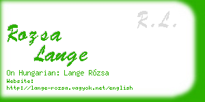 rozsa lange business card