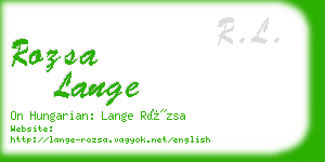 rozsa lange business card